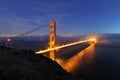 Golden Gate Bridge night scene Royalty Free Stock Photo