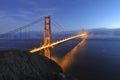 Golden Gate bridge night scene Royalty Free Stock Photo