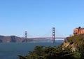 Golden gate bridge from baker beach. The sunny summer day in San Francisco, California, United Staite of America. Royalty Free Stock Photo