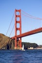 Golden gate bridge from the Pacific ocean Royalty Free Stock Photo