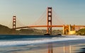 Golden gate bridge panorama at sunset Royalty Free Stock Photo