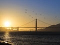 Golden Gate Bridge Panorama at Sunset Royalty Free Stock Photo