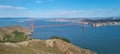 Golden Gate Bridge Panorama / view over the Bayarea Royalty Free Stock Photo