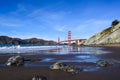 Golden Gate Bridge Panoramic View from Baker Beach on a Sunny Summer Day Royalty Free Stock Photo