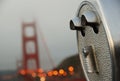 Golden Gate Bridge Pay Per View Binoculars Royalty Free Stock Photo