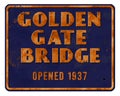 Golden Gate Bridge Retro Vintage Sign Opened 1937 San Francisco Landmark