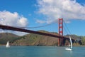 Golden Gate bridge with sailing boats Royalty Free Stock Photo