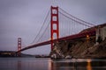 Golden Gate Bridge  San Francisco Ca. On  A Overcast  Evening