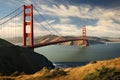 Golden Gate Bridge, San Francisco, California, United States of America, View of Golden Gate Bridge over San Francisco Bay, AI Royalty Free Stock Photo