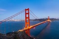 golden gate bridge in San Francisco in dawn Royalty Free Stock Photo