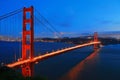 Golden Gate Bridge of San Francisco at night Royalty Free Stock Photo