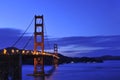 Golden gate bridge at night in San Francisco. Royalty Free Stock Photo