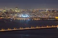 Golden Gate Bridge and San Francisco at night Royalty Free Stock Photo