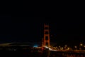 Golden gate bridge San Francisco at night with car lights trails Royalty Free Stock Photo