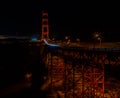 Golden gate bridge San Francisco with night time car lights trails Royalty Free Stock Photo