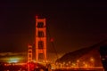 Golden gate bridge San Francisco with night time car lights trails Royalty Free Stock Photo