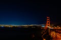 Golden gate bridge San Francisco with night time car lights trails Royalty Free Stock Photo