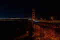 Golden gate bridge San Francisco with night time car lights trails Royalty Free Stock Photo