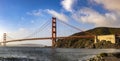 The Golden Gate Bridge in San Francisco from one of the shores of the bay of the Californian city. Royalty Free Stock Photo