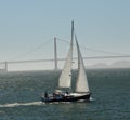 Golden Gate Bridge in San Francisco photographed from the Island of Alcatraz, California USA