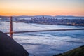 Golden gate bridge in san francisco at sunrise Royalty Free Stock Photo