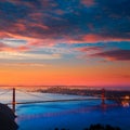 Golden Gate Bridge San Francisco sunrise California Royalty Free Stock Photo