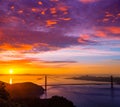 Golden Gate Bridge San Francisco sunrise California Royalty Free Stock Photo