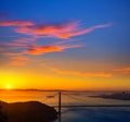 Golden Gate Bridge San Francisco sunrise California Royalty Free Stock Photo