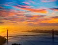 Golden Gate Bridge San Francisco sunrise California Royalty Free Stock Photo