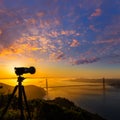 Golden Gate Bridge San Francisco sunrise California Royalty Free Stock Photo