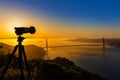 Golden Gate Bridge San Francisco sunrise California Royalty Free Stock Photo