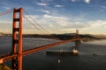 Golden gate bridge and vessels Royalty Free Stock Photo