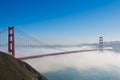 Golden Gate Bridge, San Francisco under fog Royalty Free Stock Photo