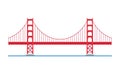 Golden Gate Bridge, San Francisco, USA. Vector illustration.