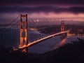 Golden Gate Bridge Shrouded in Twilight Royalty Free Stock Photo