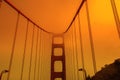 Golden Gate Bridge smoky sky Royalty Free Stock Photo