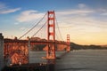 Golden Gate Bridge at sunset - San Francisco, California, USA Royalty Free Stock Photo