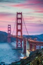 Golden Gate Bridge at sunset, San Francisco, California, USA