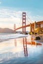 Golden Gate Bridge at sunset, San Francisco, California, USA Royalty Free Stock Photo