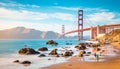 Golden Gate Bridge at sunset, San Francisco, California, USA Royalty Free Stock Photo