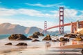 Golden Gate Bridge at sunset, San Francisco, California, USA Royalty Free Stock Photo