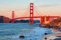 Golden Gate Bridge at sunset,, San Francisco USA Royalty Free Stock Photo