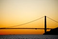 Golden Gate bridge sunset silhouette Royalty Free Stock Photo