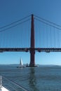 Golden Gate Bridge tower from a boat , San Francisco Royalty Free Stock Photo