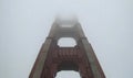 Golden Gate Bridge Tower Enveloped in Fog Royalty Free Stock Photo