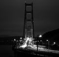 Golden Gate Bridge Traffic black and white Long exposure headlights