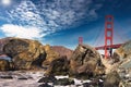 Golden Gate Bridge Under a Beautiful Cloudy Sky