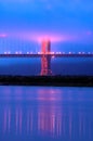 Golden Gate Bridge under fog at dusk Royalty Free Stock Photo