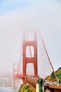 Golden Gate Bridge view at foggy morning Royalty Free Stock Photo