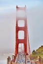 Golden Gate Bridge view at foggy morning Royalty Free Stock Photo